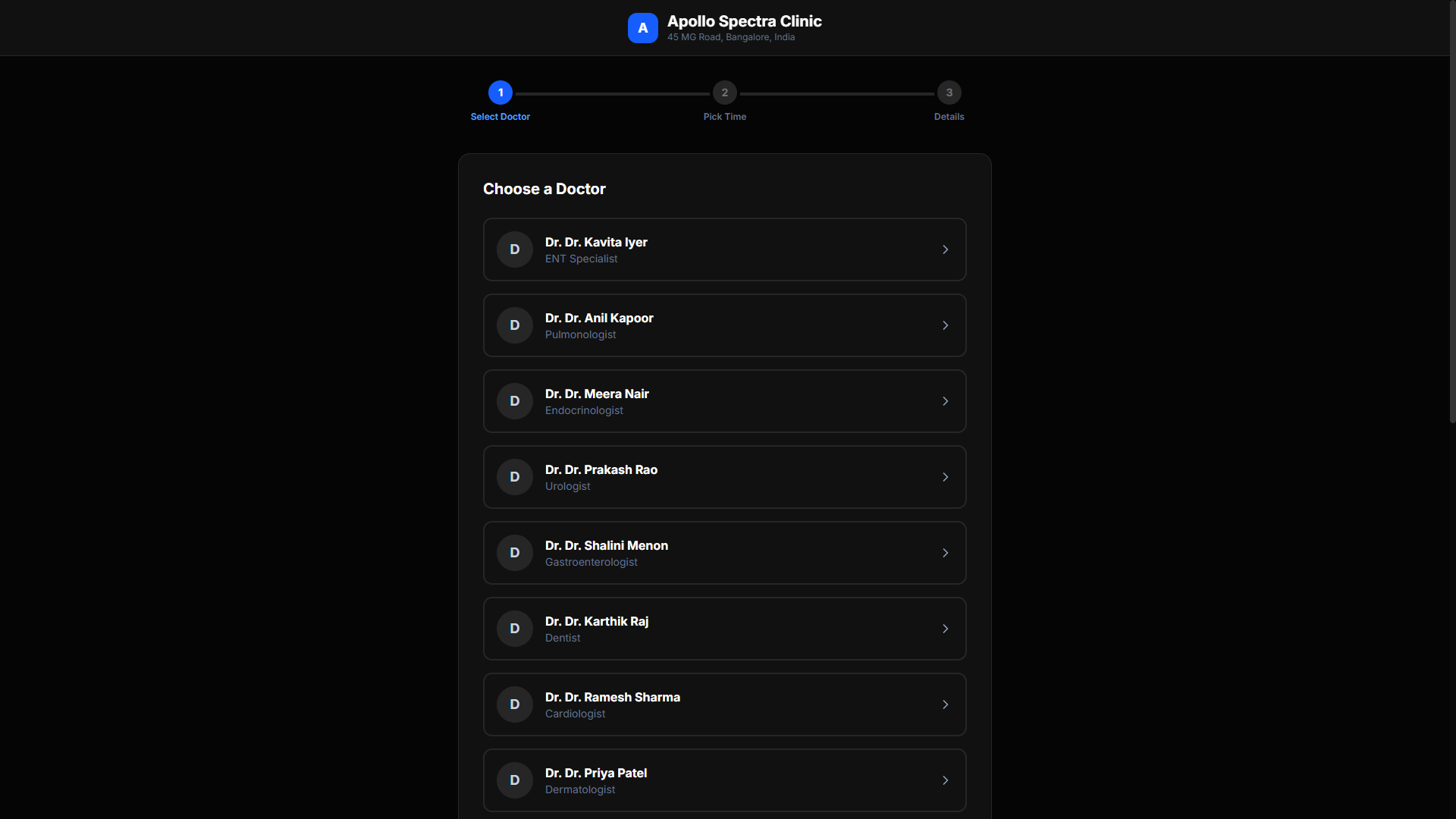 Patient Booking Preview